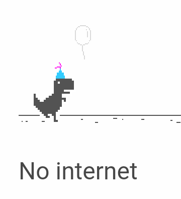 Google Chrome's offline dinosaur game has a 10th birthday Easter